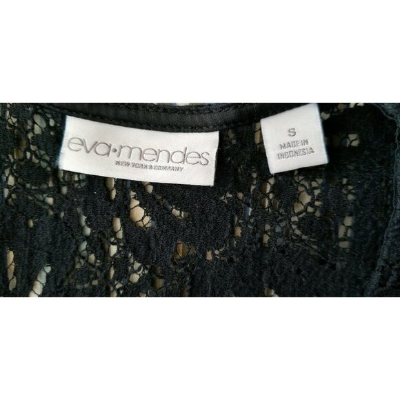 Eva Mendes New York & Co. Women’s Black Lace Long Sleeve Top Blouse Size Small - Picture 4 of 10